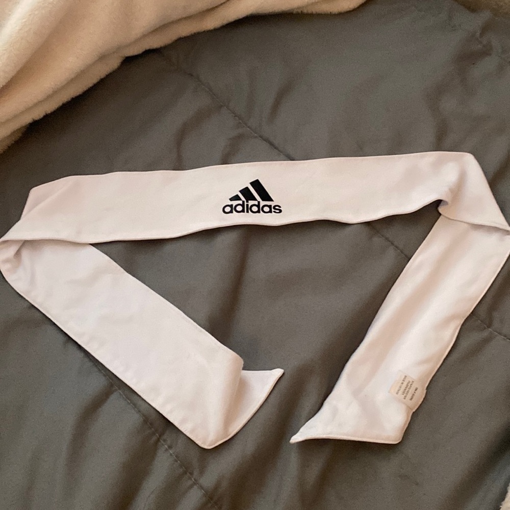 adidas white tieable headband/ worn once